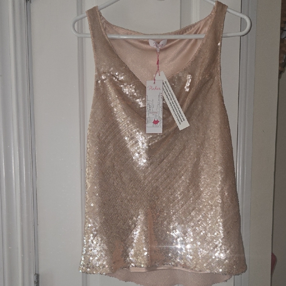 Parker Sequin Top in Gold